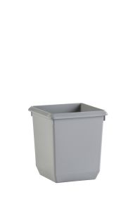 Vierkant tapse papierbak 21 liter, grijs