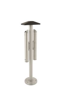 Vrijstaande dubbele asbakpaal aluminium, aluminium