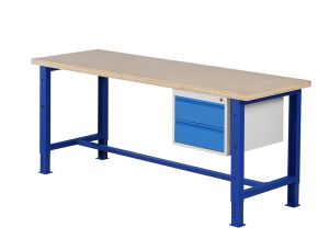 Werkbank 200 cm Blauw/Hout