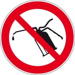 Verboden olie te gebruiken