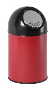 Afvalbak met pushdeksel, 30 liter (onderbak rood, top zwart)