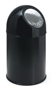 Afvalbak met pushdeksel, 30 liter (zwart)