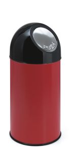 Afvalbak met pushdeksel, 40 liter (onderbak rood, top zwart)