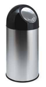 Afvalbak met pushdeksel, 40 liter (RVS, zwart)