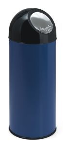 Afvalbak met pushdeksel, 55 liter (onderbak blauw, top zwart)