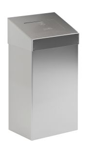 Afvalbak met pushklep, 18 liter (mat RVS)