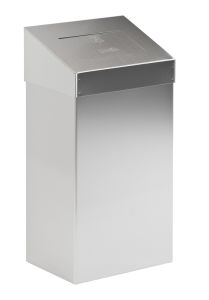 Afvalbak met pushklep, 50 liter (mat RVS)
