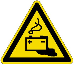 Pictogrammen op rol 'Gevaren door accu’s' (PIC 310)