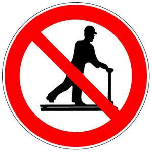 Pictogrammen op rol 'Rijden met transpallet verboden' (PIC 212)