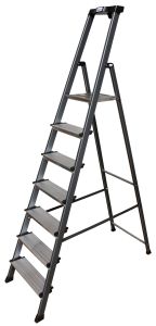 Aluminium huishoudtrap geanodiseerd met 7 treden, MONTO Securo 126450