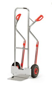 Aluminium steekwagen A 1330 V met massief rubberen banden