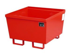 Nestbare stalen lekbak 800x800x545 mm-rood 