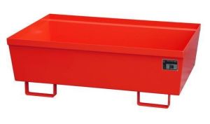 Nestbare stalen lekbak 1200x800x415 mm-rood