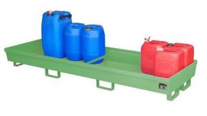 Nestbare stalen lekbak 2400x800x285 mm-groen 