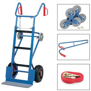 Zware apparaten steekwagen 11050 compleet met trappenster, draagarmen en snelbinder