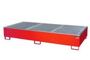 Lekbak voor 1000 liter containers (IBC) 2650 x 1300 x 435 mm-rood