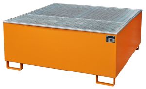 Lekbak voor 1000 liter container (IBC) 1460 x 1460 x 620 mm-oranje