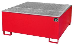 Lekbak voor 1000 liter container (IBC) 1460 x 1460 x 620 mm-rood