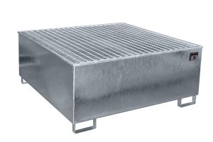 Verzinkte lekbak voor 1000 liter container (IBC) 1460 x 1460 x 620 mm