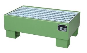 Stalen opvangbak 800x500x290 mm met rooster, groen