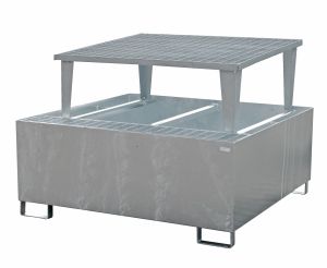 Verzinkte opvangbak voor containers (IBC) 1460 x 1460 x 1083 mm