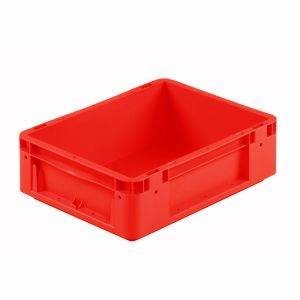 Euro-silver rode kunststof bak, 400x300x120 mm, dichte grepen