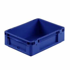 Euro-silver blauwe kunststof bak, 400x300x120 mm, dichte grepen