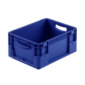 Euro-silver blauwe kunststof bak, 400x300x180 mm, open grepen (afname 10 stuks)