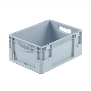 Euro-silver grijze kunststof bak, 400x300x180 mm, open grepen (afname 10 stuks)