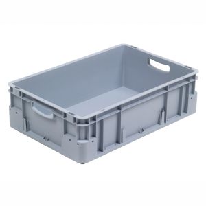 Euro-silver grijze kunststof bak, 600x400x180 mm, open grepen