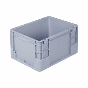 Euro-silver grijze kunststof bak, 400x300x220 mm, dichte grepen