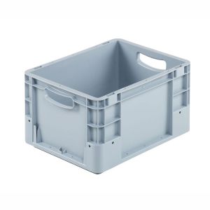 Euro-silver grijze kunststof bak, 400x300x220 mm, open grepen