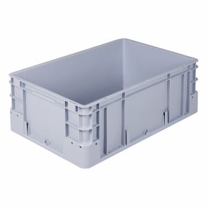 Euro-silver grijze kunststof bak, 600x400x220 mm, dichte grepen ( afname 5 stuks)