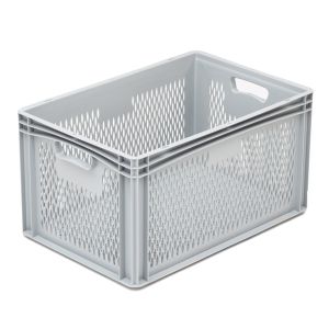 Euro-basic geperforeerde kunststof krat, 65 liter