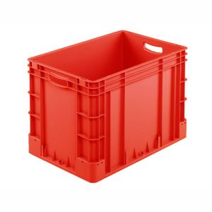 Euro-silver rode kunststof bak, 600x400x420 mm, open grepen (afname 5 stuks)