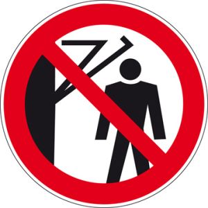 Verboden onder de hendel te lopen