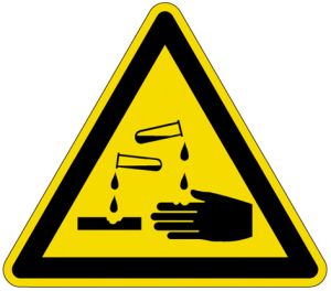 Mini-pictogrammen solovel - Bijtende stoffen (15x15mm)