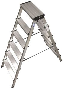 Dubbelzijdige aluminium ladder 2x6 treden, MONTO Dopplo 120359