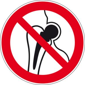 Verboden voor personen met metalen implantaat