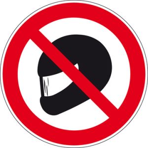 Verboden helm te dragen