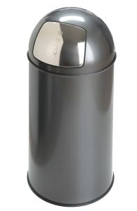 EKO Pushcan, Afvalbak met pushdeksel, 40 liter grijs
