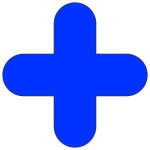 Vloermarkering blauw kruis, 10 stuks