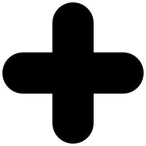 Vloermarkering zwart kruis, 10 stuks