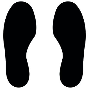 Vloermarkering voetstappen - zwart, 10 stuks