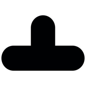 Vloermarkering T-vorm - zwart, 10 stuks