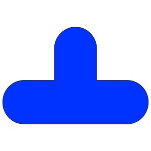 Vloermarkering T-vorm - blauw, 10 stuks