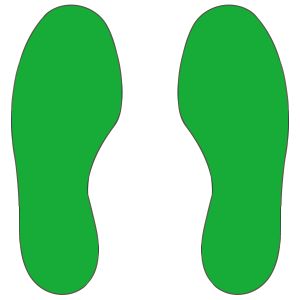 Vloermarkering voetstappen - groen, 10 stuks