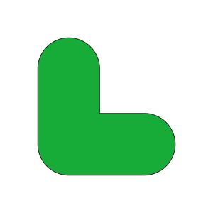 Vloermarkering hoek - groen, 10 stuks
