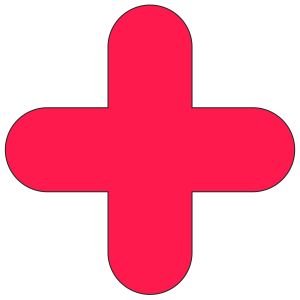 Vloermarkering rood kruis, 10 stuks