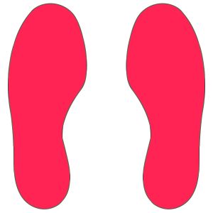 Vloermarkering voetstappen - rood, 10 stuks